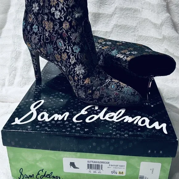 Sam Edelman Shoes Sam Edelman Olette Blackgold Brocade Booties